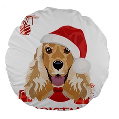 English Cocker Spaniel T- Shirt English Cocker Spaniel Merry Christmas T- Shirt (1) Large 18  Premium Round Cushions by ZUXUMI