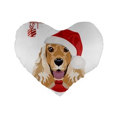 English Cocker Spaniel T- Shirt English Cocker Spaniel Merry Christmas T- Shirt (1) Standard 16  Premium Flano Heart Shape Cushions by ZUXUMI