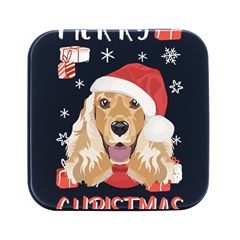 English Cocker Spaniel T- Shirt English Cocker Spaniel Merry Christmas T- Shirt (1) Square Metal Box (black) by ZUXUMI