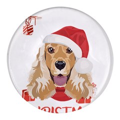 English Cocker Spaniel T- Shirt English Cocker Spaniel Merry Christmas T- Shirt (1) Round Glass Fridge Magnet (4 Pack) by ZUXUMI