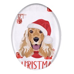 English Cocker Spaniel T- Shirt English Cocker Spaniel Merry Christmas T- Shirt (1) Oval Glass Fridge Magnet (4 Pack) by ZUXUMI