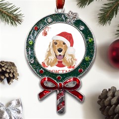 English Cocker Spaniel T- Shirt English Cocker Spaniel Merry Christmas T- Shirt (1) Metal X mas Lollipop With Crystal Ornament by ZUXUMI