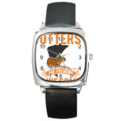 Otter T-shirtbecause Otters Are Freaking Awesome Sea   Otter T-shirt Square Metal Watch by EnriqueJohnson