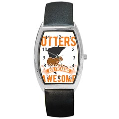 Otter T-shirtbecause Otters Are Freaking Awesome Sea   Otter T-shirt Barrel Style Metal Watch by EnriqueJohnson