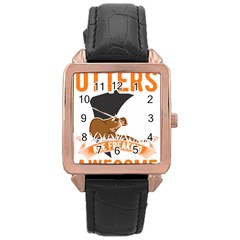 Otter T-shirtbecause Otters Are Freaking Awesome Sea   Otter T-shirt Rose Gold Leather Watch  by EnriqueJohnson