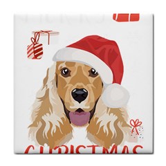 English Cocker Spaniel T- Shirt English Cocker Spaniel Merry Christmas T- Shirt (2) Tile Coaster by ZUXUMI