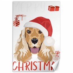 English Cocker Spaniel T- Shirt English Cocker Spaniel Merry Christmas T- Shirt (2) Canvas 24  X 36  by ZUXUMI