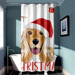 English Cocker Spaniel T- Shirt English Cocker Spaniel Merry Christmas T- Shirt (2) Shower Curtain 36  X 72  (stall)  by ZUXUMI