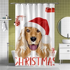 English Cocker Spaniel T- Shirt English Cocker Spaniel Merry Christmas T- Shirt (2) Shower Curtain 48  X 72  (small)  by ZUXUMI