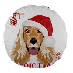 English Cocker Spaniel T- Shirt English Cocker Spaniel Merry Christmas T- Shirt (2) Large 18  Premium Flano Round Cushions by ZUXUMI