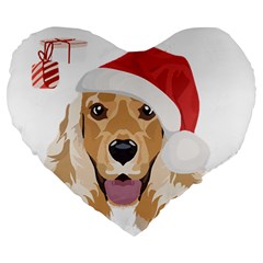 English Cocker Spaniel T- Shirt English Cocker Spaniel Merry Christmas T- Shirt (2) Large 19  Premium Flano Heart Shape Cushions by ZUXUMI