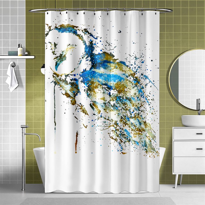 Owl Artwork T-shirtbarn Owl Reversed Colors T-shirt Shower Curtain 48  x 72  (Small) 