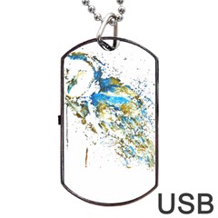 Owl Artwork T-shirtbarn Owl Reversed Colors T-shirt Dog Tag Usb Flash (two Sides) by EnriqueJohnson