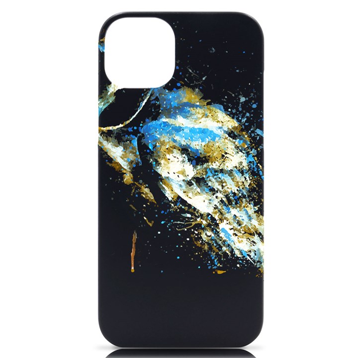 Owl Artwork T-shirtbarn Owl Reversed Colors T-shirt iPhone 14 Plus Black UV Print Case