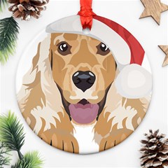 English Cocker Spaniel T- Shirt English Cocker Spaniel Merry Christmas T- Shirt (3) Round Ornament (two Sides) by ZUXUMI