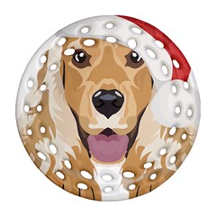 English Cocker Spaniel T- Shirt English Cocker Spaniel Merry Christmas T- Shirt (3) Round Filigree Ornament (two Sides) by ZUXUMI