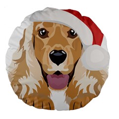 English Cocker Spaniel T- Shirt English Cocker Spaniel Merry Christmas T- Shirt (3) Large 18  Premium Round Cushions by ZUXUMI