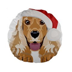 English Cocker Spaniel T- Shirt English Cocker Spaniel Merry Christmas T- Shirt (3) Standard 15  Premium Flano Round Cushions by ZUXUMI