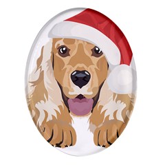 English Cocker Spaniel T- Shirt English Cocker Spaniel Merry Christmas T- Shirt (3) Oval Glass Fridge Magnet (4 Pack) by ZUXUMI