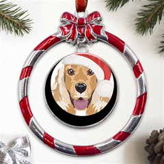 English Cocker Spaniel T- Shirt English Cocker Spaniel Merry Christmas T- Shirt (3) Metal Red Ribbon Round Ornament by ZUXUMI