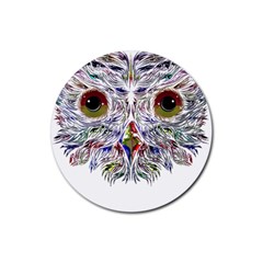 Owl T-shirtowl Color Edition T-shirt Rubber Coaster (round) by EnriqueJohnson