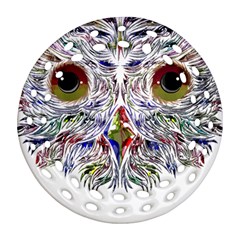 Owl T-shirtowl Color Edition T-shirt Ornament (round Filigree) by EnriqueJohnson