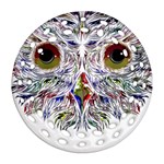 Owl T-shirtowl Color Edition T-shirt Ornament (Round Filigree) Front