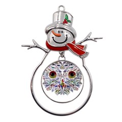 Owl T-shirtowl Color Edition T-shirt Metal Snowman Ornament by EnriqueJohnson