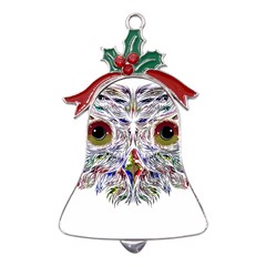 Owl T-shirtowl Color Edition T-shirt Metal Holly Leaf Bell Ornament by EnriqueJohnson