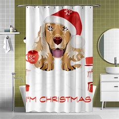 English Cocker Spaniel T- Shirt English Cocker Spaniel Merry Christmas T- Shirt (7) Shower Curtain 48  X 72  (small)  by ZUXUMI