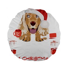 English Cocker Spaniel T- Shirt English Cocker Spaniel Merry Christmas T- Shirt (7) Standard 15  Premium Flano Round Cushions by ZUXUMI