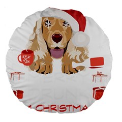 English Cocker Spaniel T- Shirt English Cocker Spaniel Merry Christmas T- Shirt (7) Large 18  Premium Flano Round Cushions by ZUXUMI