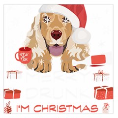 English Cocker Spaniel T- Shirt English Cocker Spaniel Merry Christmas T- Shirt (7) Square Satin Scarf (36  X 36 ) by ZUXUMI