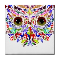 Owl T-shirtowl Color Full For Light Color T-shirt T-shirt Tile Coaster by EnriqueJohnson