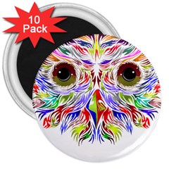 Owl T-shirtowl Color Full For Light Color T-shirt T-shirt 3  Magnets (10 Pack)  by EnriqueJohnson