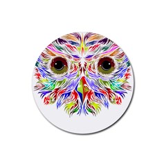 Owl T-shirtowl Color Full For Light Color T-shirt T-shirt Rubber Coaster (round) by EnriqueJohnson