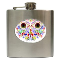 Owl T-shirtowl Color Full For Light Color T-shirt T-shirt Hip Flask (6 Oz) by EnriqueJohnson