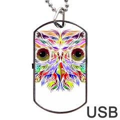 Owl T-shirtowl Color Full For Light Color T-shirt T-shirt Dog Tag Usb Flash (two Sides) by EnriqueJohnson