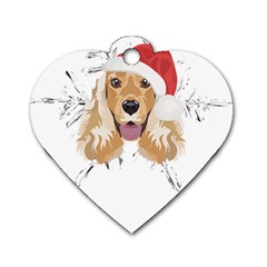 English Cocker Spaniel T- Shirt English Cocker Spaniel Merry Christmas T- Shirt Dog Tag Heart (one Side) by ZUXUMI