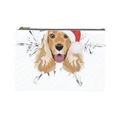 English Cocker Spaniel T- Shirt English Cocker Spaniel Merry Christmas T- Shirt Cosmetic Bag (large) by ZUXUMI