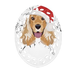 English Cocker Spaniel T- Shirt English Cocker Spaniel Merry Christmas T- Shirt Ornament (oval Filigree) by ZUXUMI