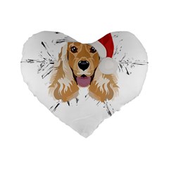 English Cocker Spaniel T- Shirt English Cocker Spaniel Merry Christmas T- Shirt Standard 16  Premium Heart Shape Cushions by ZUXUMI