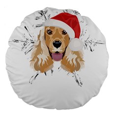 English Cocker Spaniel T- Shirt English Cocker Spaniel Merry Christmas T- Shirt Large 18  Premium Flano Round Cushions by ZUXUMI