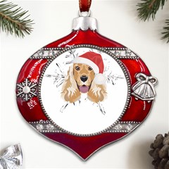 English Cocker Spaniel T- Shirt English Cocker Spaniel Merry Christmas T- Shirt Metal Snowflake And Bell Red Ornament by ZUXUMI