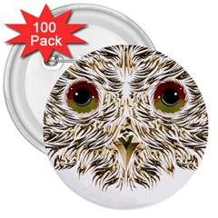 Owl T-shirtowl Gold Edition T-shirt 3  Buttons (100 Pack)  by EnriqueJohnson