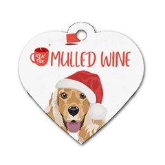 English Cocker Spaniel T- Shirt English Cocker Spaniel Mulled Wine Christmas T- Shirt Dog Tag Heart (one Side) by ZUXUMI