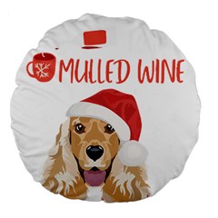 English Cocker Spaniel T- Shirt English Cocker Spaniel Mulled Wine Christmas T- Shirt Large 18  Premium Round Cushions by ZUXUMI