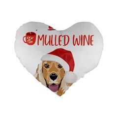 English Cocker Spaniel T- Shirt English Cocker Spaniel Mulled Wine Christmas T- Shirt Standard 16  Premium Flano Heart Shape Cushions by ZUXUMI