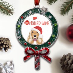 English Cocker Spaniel T- Shirt English Cocker Spaniel Mulled Wine Christmas T- Shirt Metal X mas Lollipop With Crystal Ornament by ZUXUMI