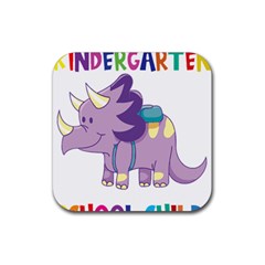 Enrollment Boy T- Shirt Goodbye Kindergarten I Am A Schoolchild Now! T- Shirt (1) Rubber Coaster (square) by ZUXUMI